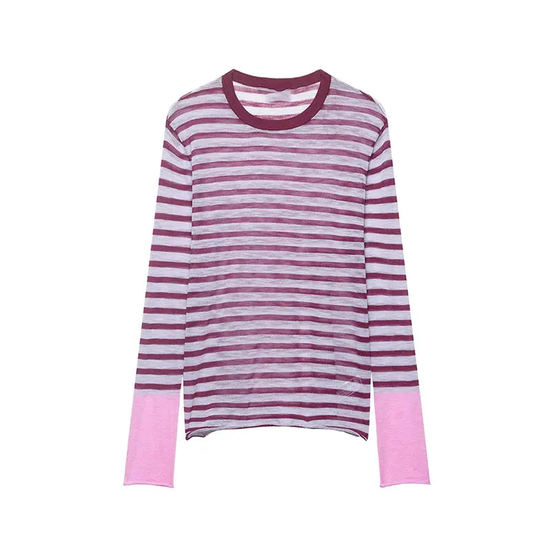 Dynamic Striped Loose Knitted Top