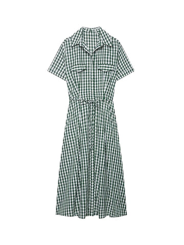 Limitless Plaid Midi Shirt Dress