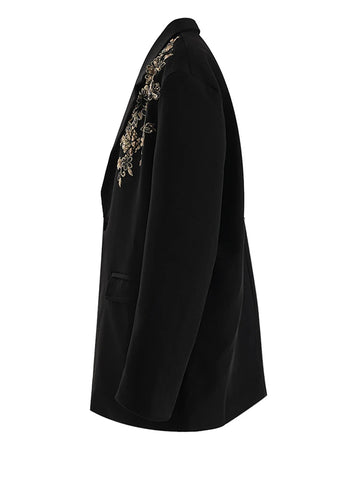 Divine Sequin Floral Oversized Blazer