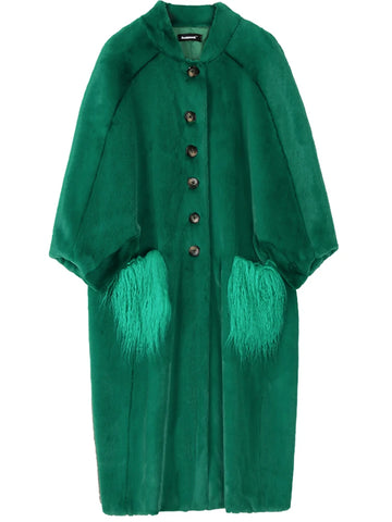 Vibrant Oversized Faux Fur Coat