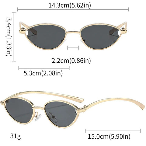 Radiant Gold Metal Cat Eye Sunglasses