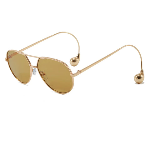 Audacious Gold Oversized Sunglasses