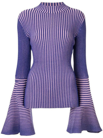 Dynamic Striped Ruffled Sweater