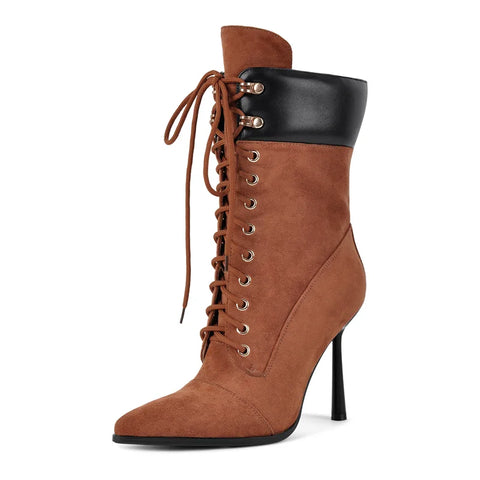 Fierce Suede Lace-Up Ankle Boots