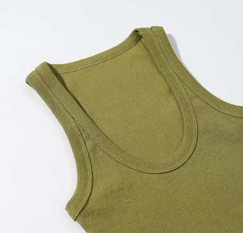 Confident Ribbed Crop Tank Top