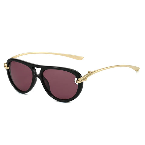 Daring Metal Oval Sunglasses