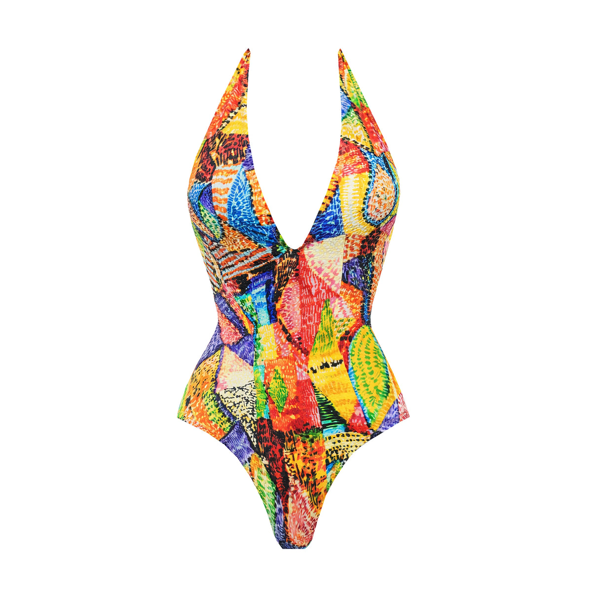 Vibrant Printed Tie-Front Bikini Set