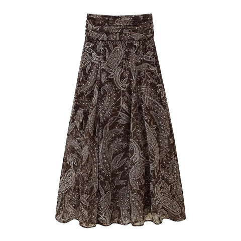 Wanderlust Vintage Printed Maxi Skirt