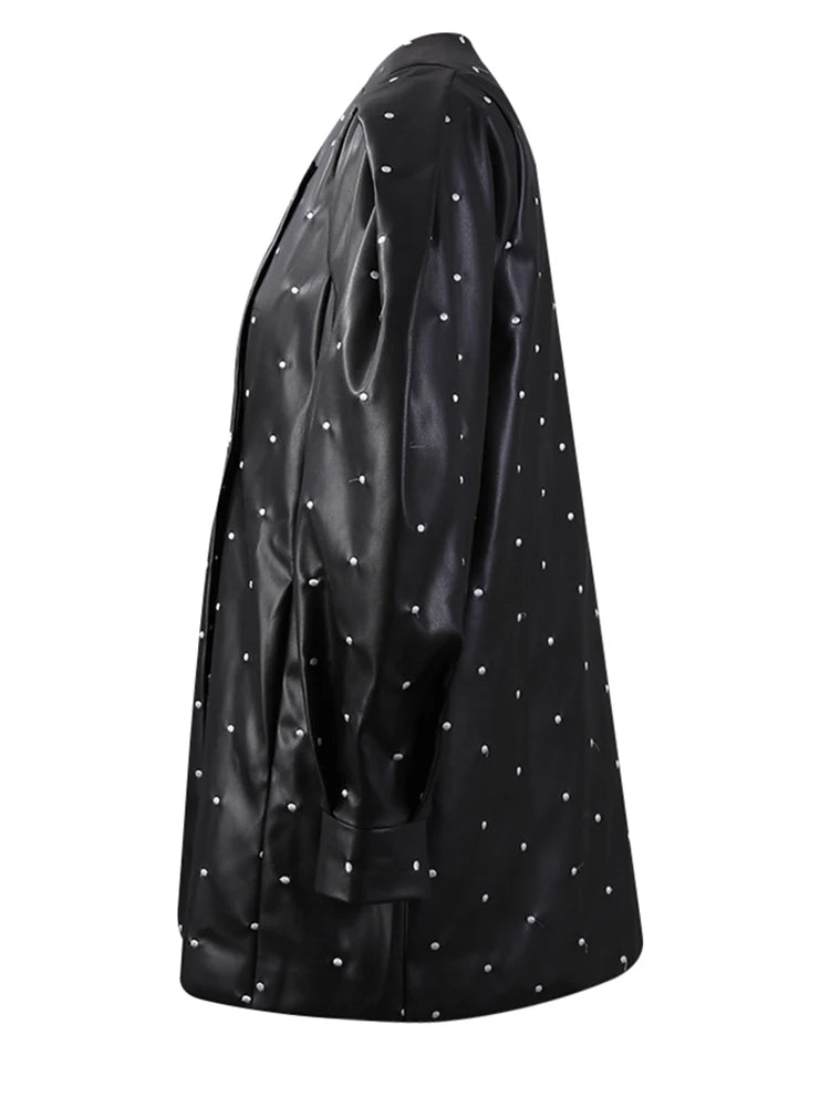 Audacious Dot PU Leather Jacket