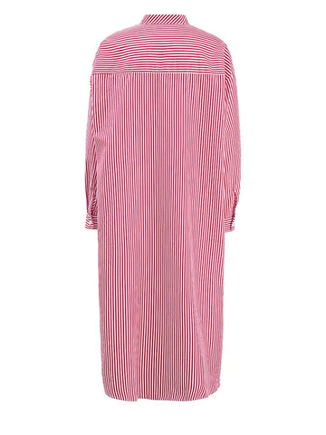 Grounded Striped Midi Shirt Dress