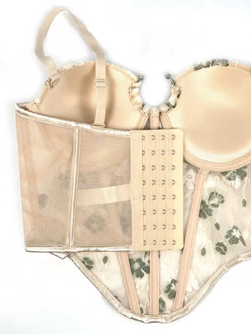 Radiant Floral Embroidered Corset Top