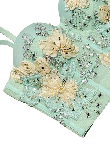 Ethereal Floral Sequin Bustier