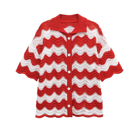 Vibrant Knitted Wave Pattern Set