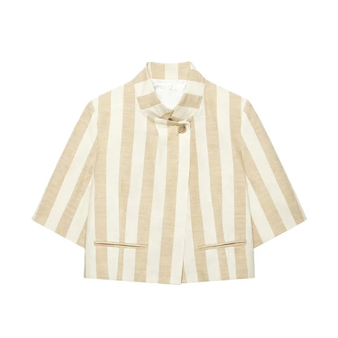 Wanderlust Striped Cropped Blazer