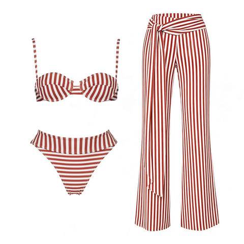 Radiant Striped Push Up Bikini