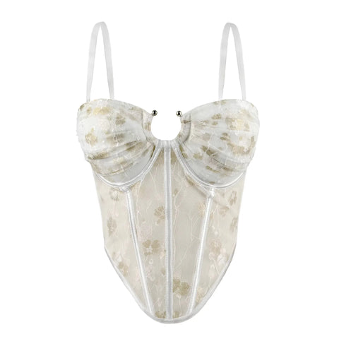 Radiant Floral Embroidered Corset Top