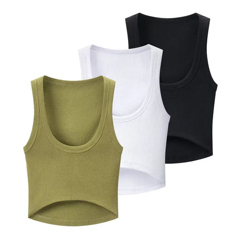 Confident Ribbed Crop Tank Top