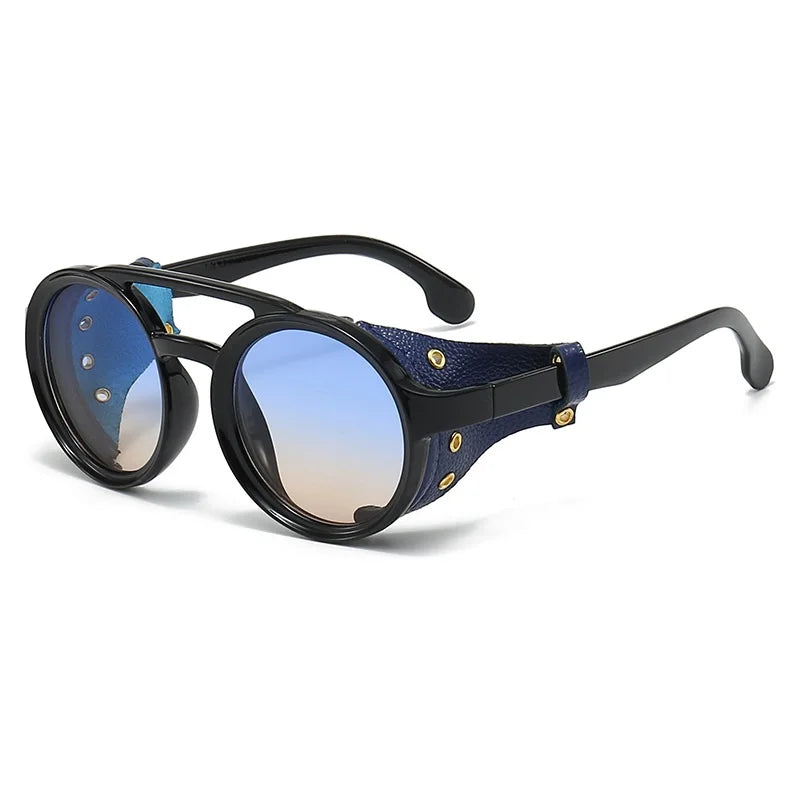 Adventurous Leather Round Sunglasses