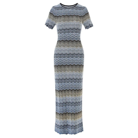 Vibrant Striped Knit Maxi Dress