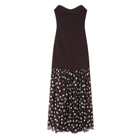 Radiant Polka Dot Pleated Maxi Dress