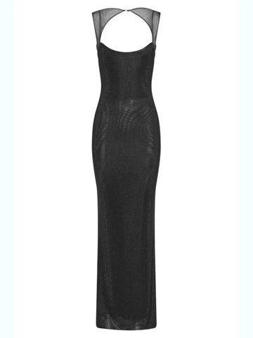 Radiant Rhinestone Slim Maxi Dress