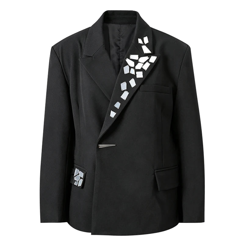 Daring Irregular Mirrored Statement Blazer