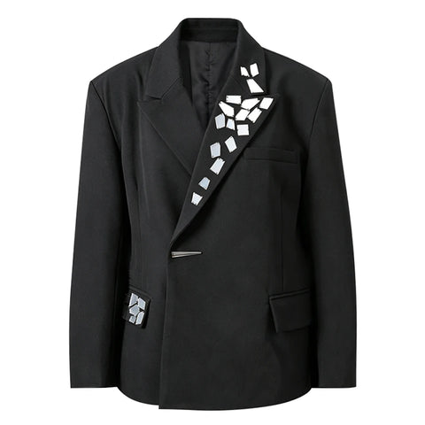 Daring Irregular Mirrored Statement Blazer