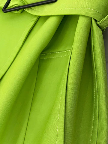 Vibrant Oversized Faux Leather Trench