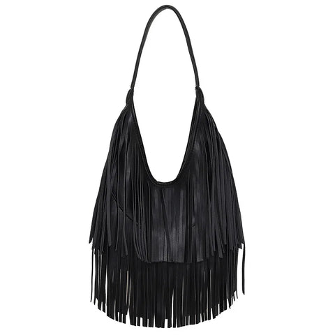 Untamed Leather Fringe Shoulder Bag