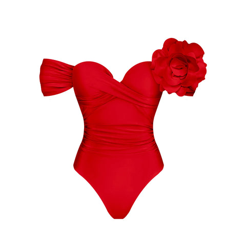 Fierce Ruffled Low-Waist Bikini Set