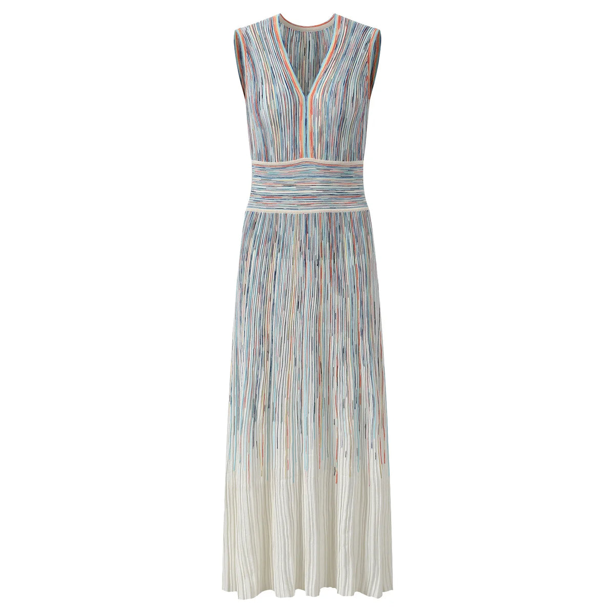 Radiant Striped Knit Midi Dress