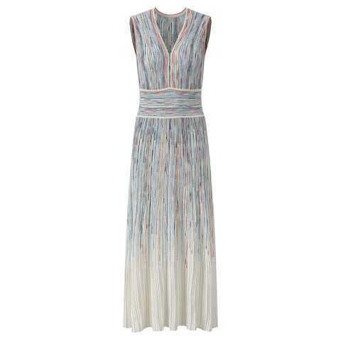 Radiant Striped Knit Midi Dress