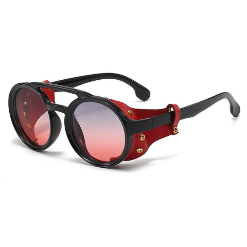 Adventurous Leather Round Sunglasses