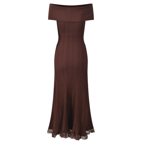 Elegant Knitted Lace Maxi Dress