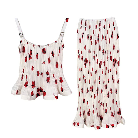Free Spirit Pleated Floral Two-Piece Set