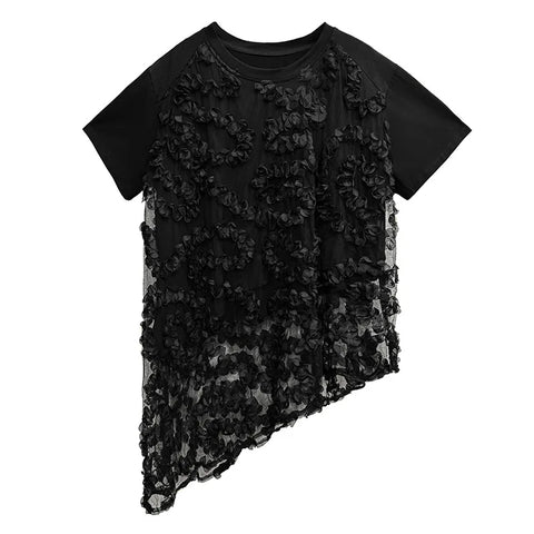 Audacious Black Mesh Skirt Set