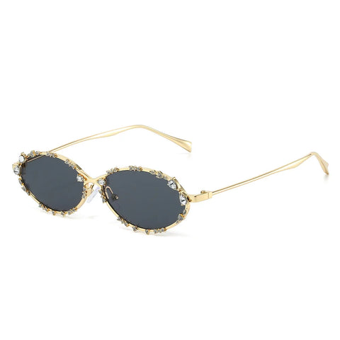 Divine Gold Oval Sunglasses