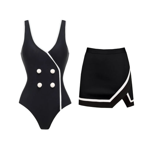 Elegant Striped Vintage One-Piece