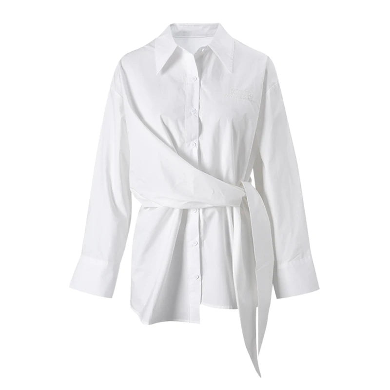 Confident Asymmetrical Wrap Blouse