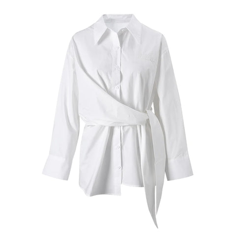 Confident Asymmetrical Wrap Blouse