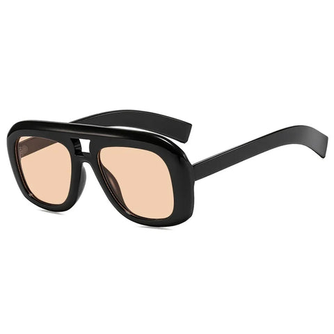 Daring Oversized Brown Square Sunglasses