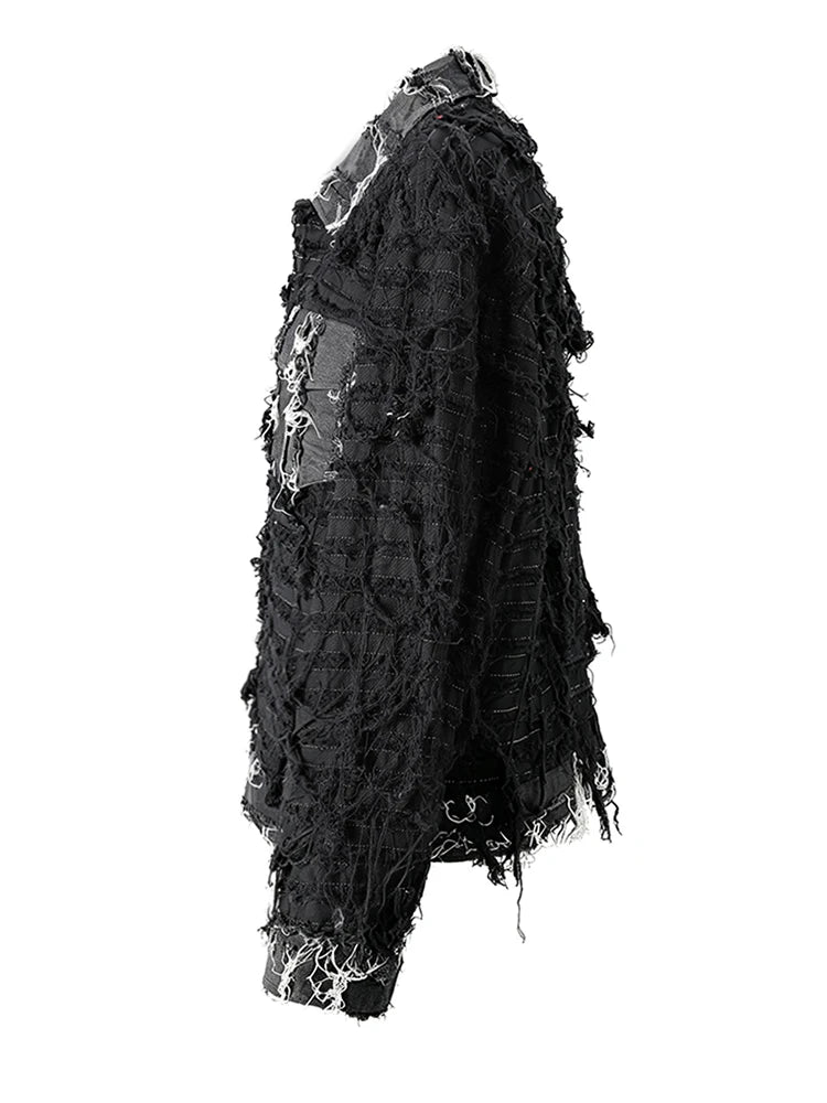 Fierce Distressed Tassel Denim Jacket