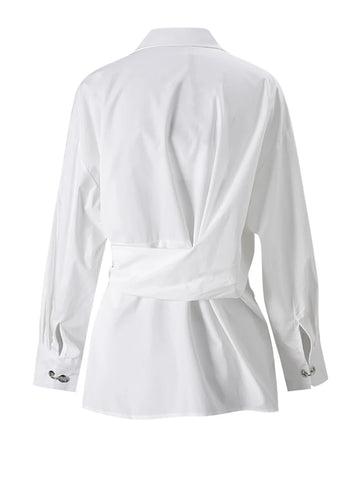 Confident Asymmetrical Wrap Blouse