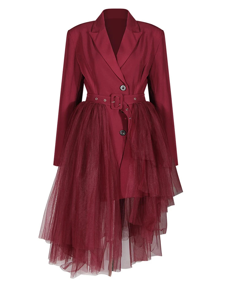 Bold Mesh Midi Blazer