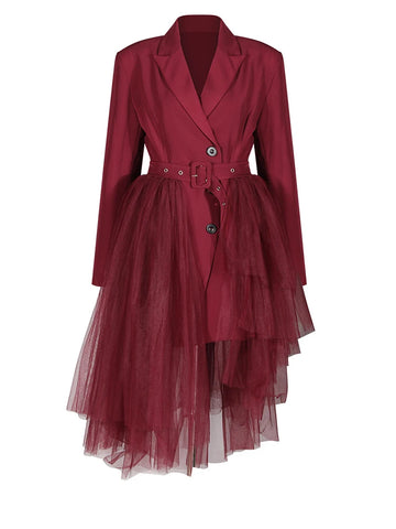 Bold Mesh Midi Blazer