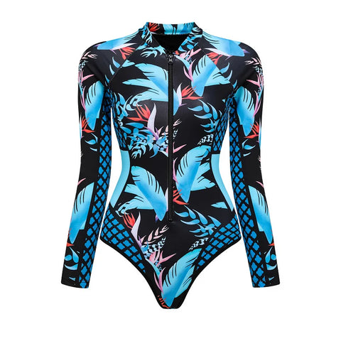 Wild Heart Printed Long-Sleeve One-Piece