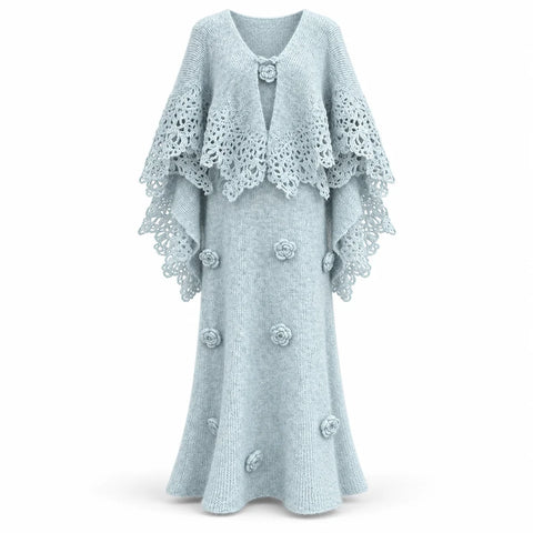 Radiant Crochet Floral Two-Piece Set