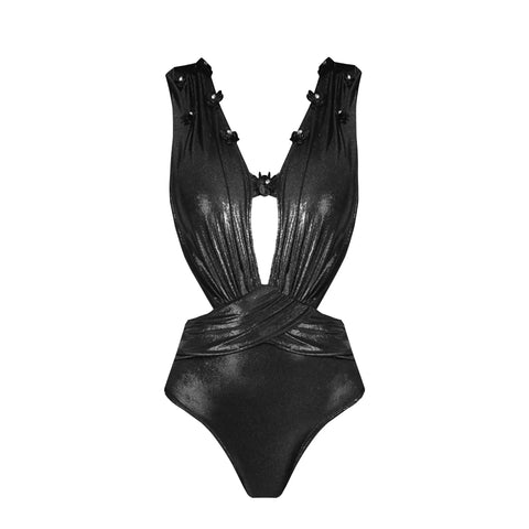 Radiant Shimmer Embroidered One-Piece