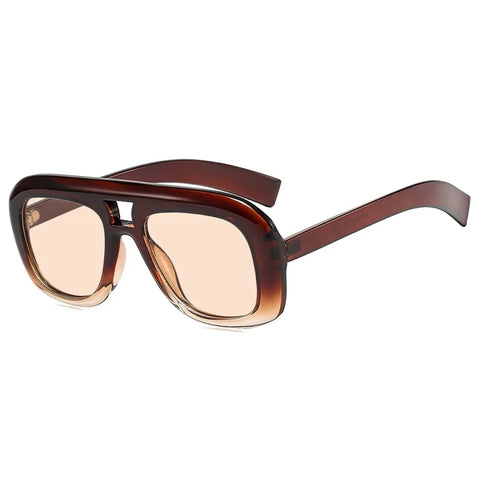Daring Oversized Brown Square Sunglasses