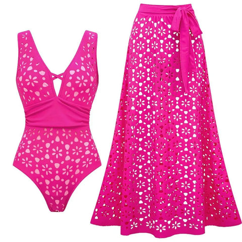 Vibrant Scalloped Floral Print Bikini Set